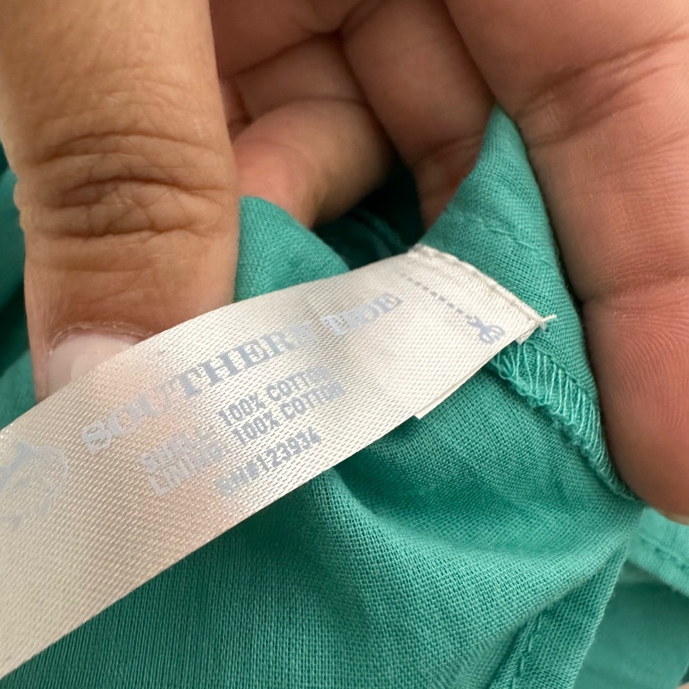 Southern Tide Analeah One Shoulder Maxi Dress Womens Medium Teal Pink Cotton - Picture 6 of 10